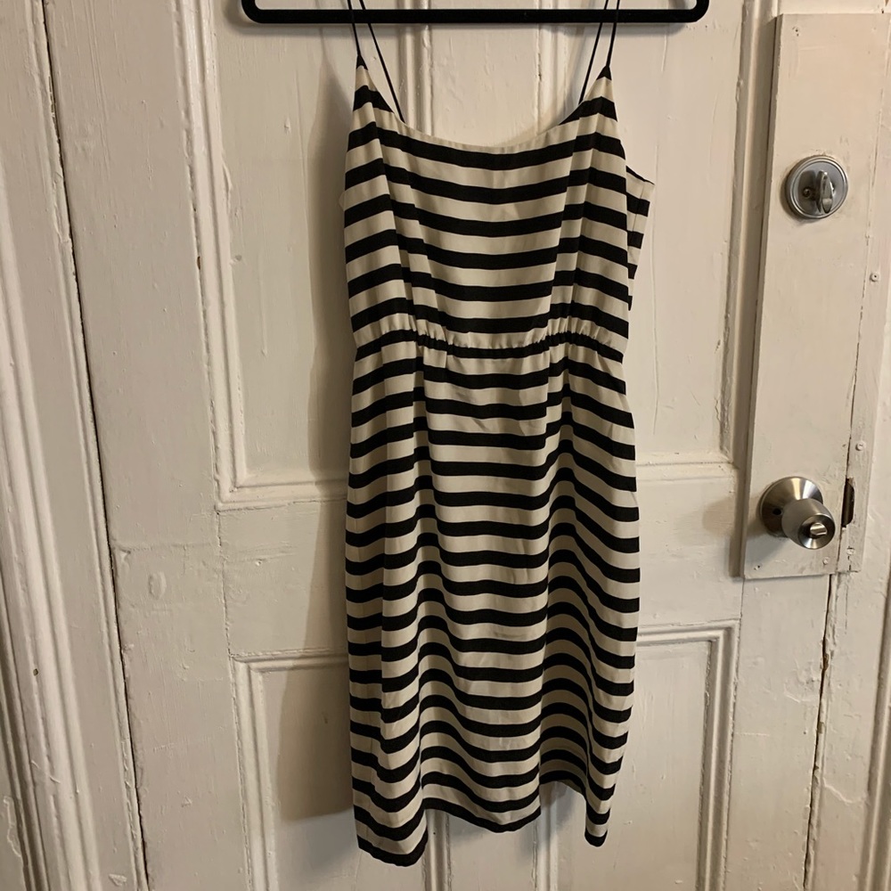 Jcrew striped skinny strap dress